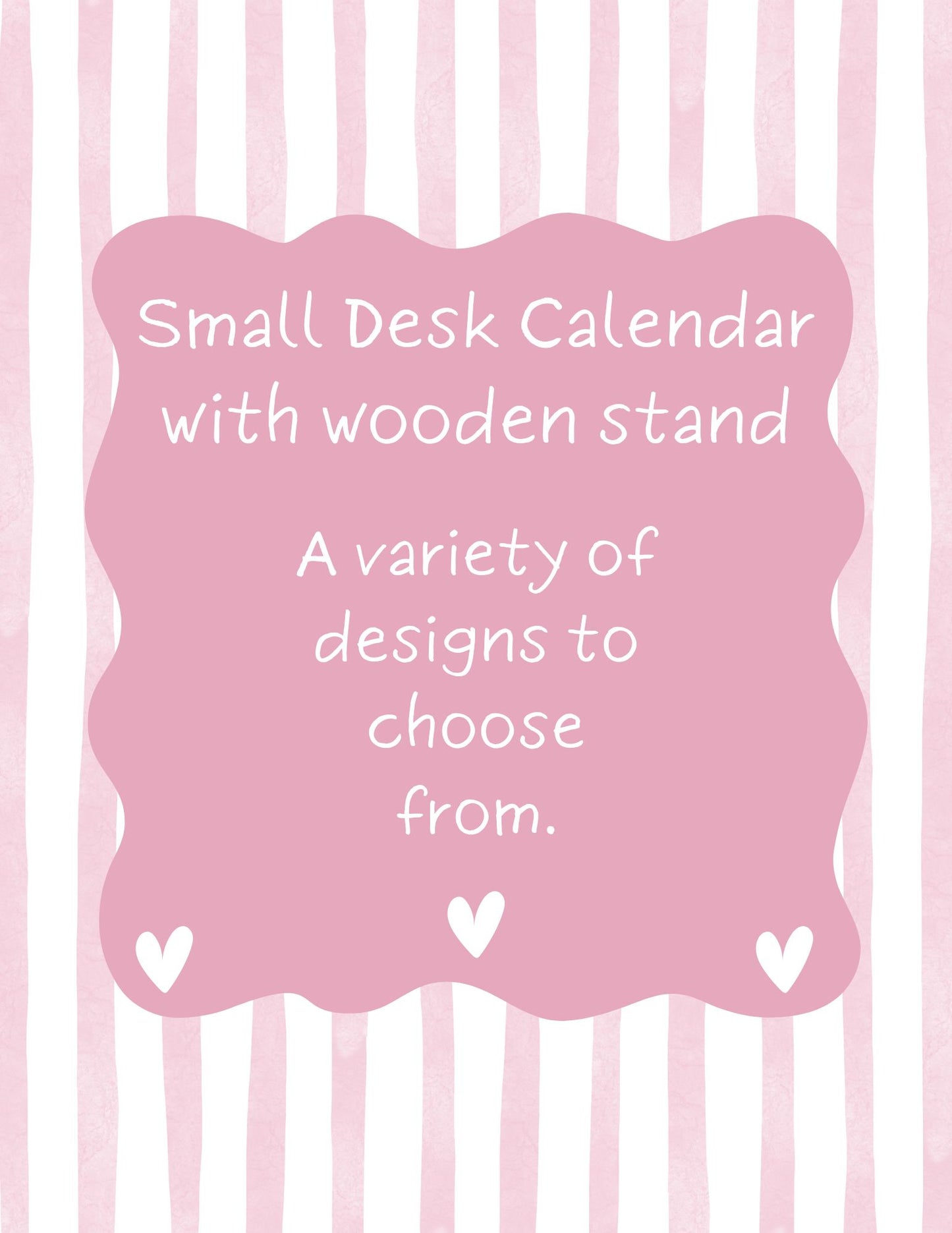 Small Desk Calendar with Wooden Stand
